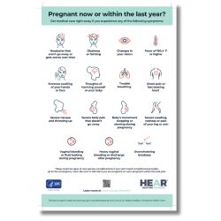 CDC Hear Her Urgent Maternal Warning Signs Poster (11x17) - English