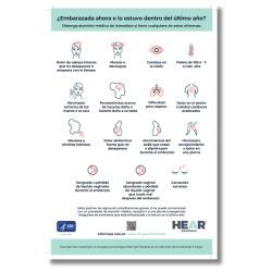 CDC Hear Her Urgent Maternal Warning Signs Poster (11x17) - Spanish