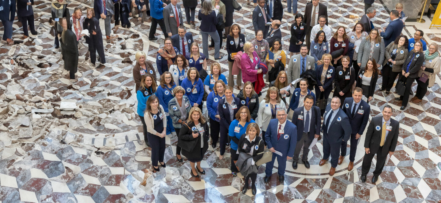 Connecticut Hospital Association members and staff at hospital advocacy event