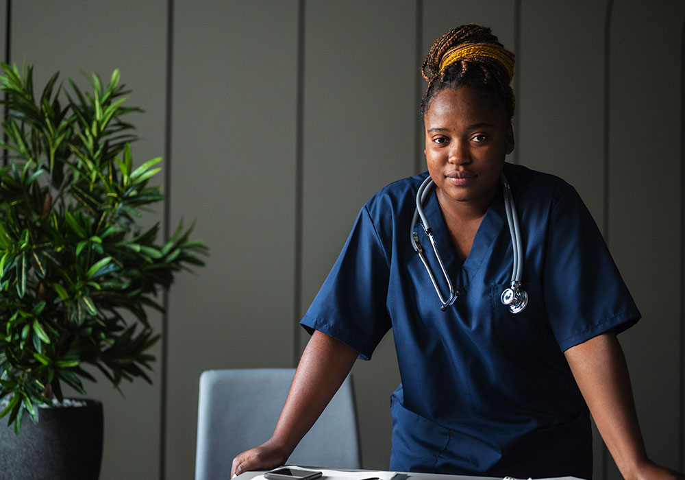 Nurse with stethoscope